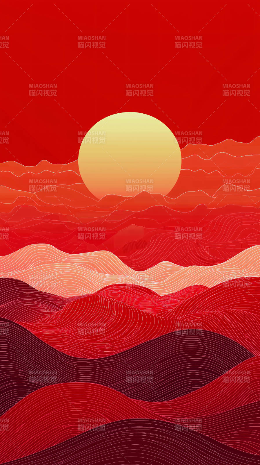 红日映山河图片