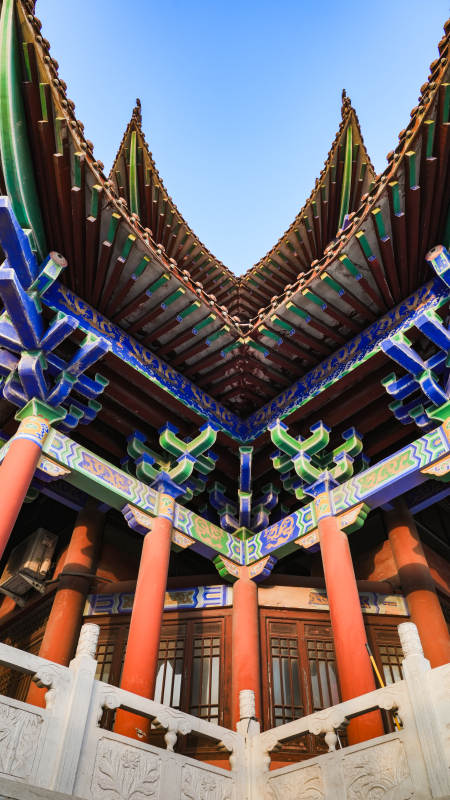 廊坊霸州大悲禅寺古建筑飞檐翘角图片