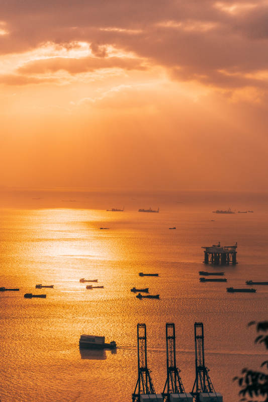 深圳日落晚霞图片