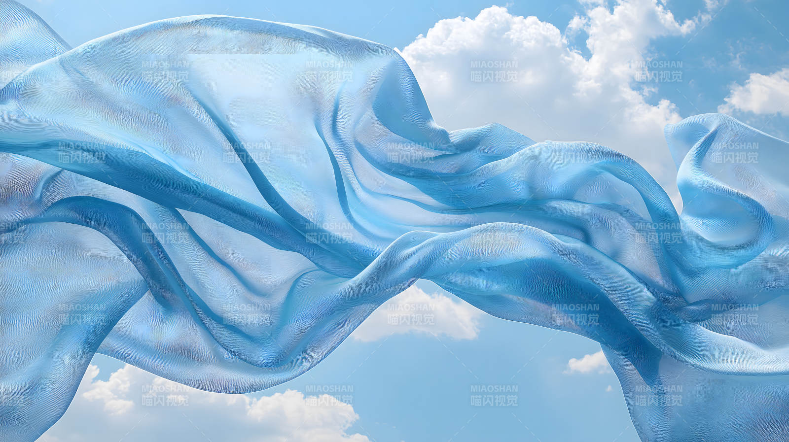 轻盈飘逸的蓝色薄纱图片