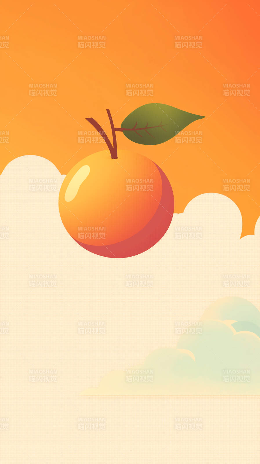 橙色简约水果海报图片