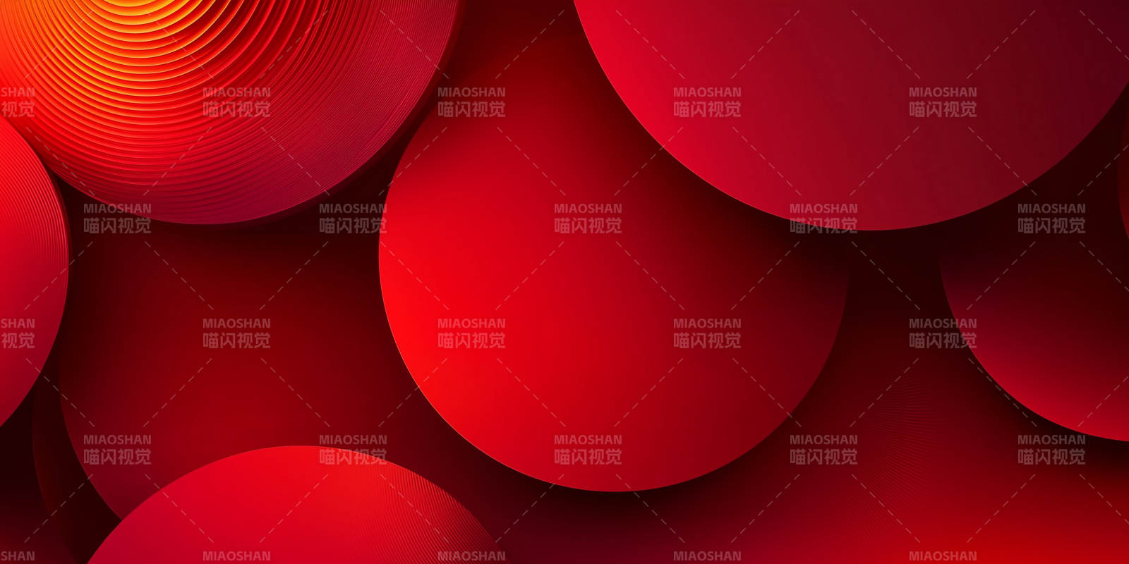 深红圆环的抽象艺术图片