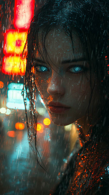 雨夜霓虹魅影图片