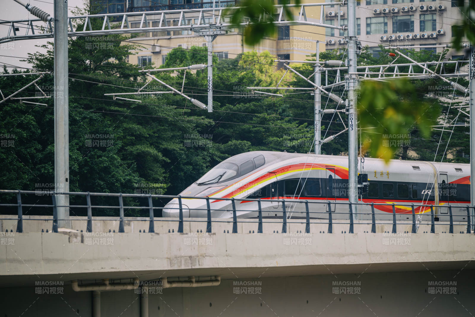 彩虹列车飞驰而过图片