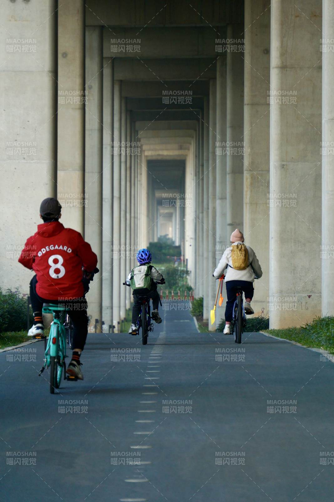 桥下骑行三人行（深圳山海连城绿道）图片