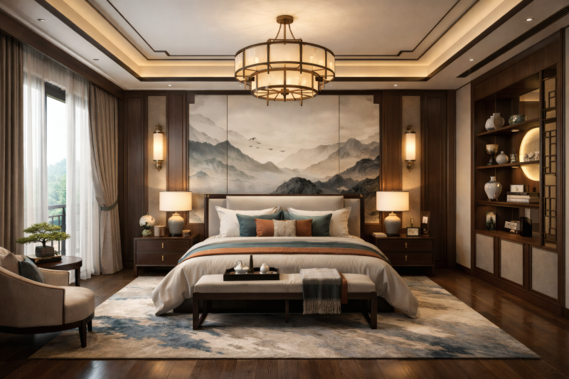 中式雅居卧室图片