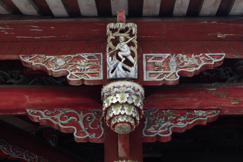 泉州少林寺古建筑彩绘斗拱图片