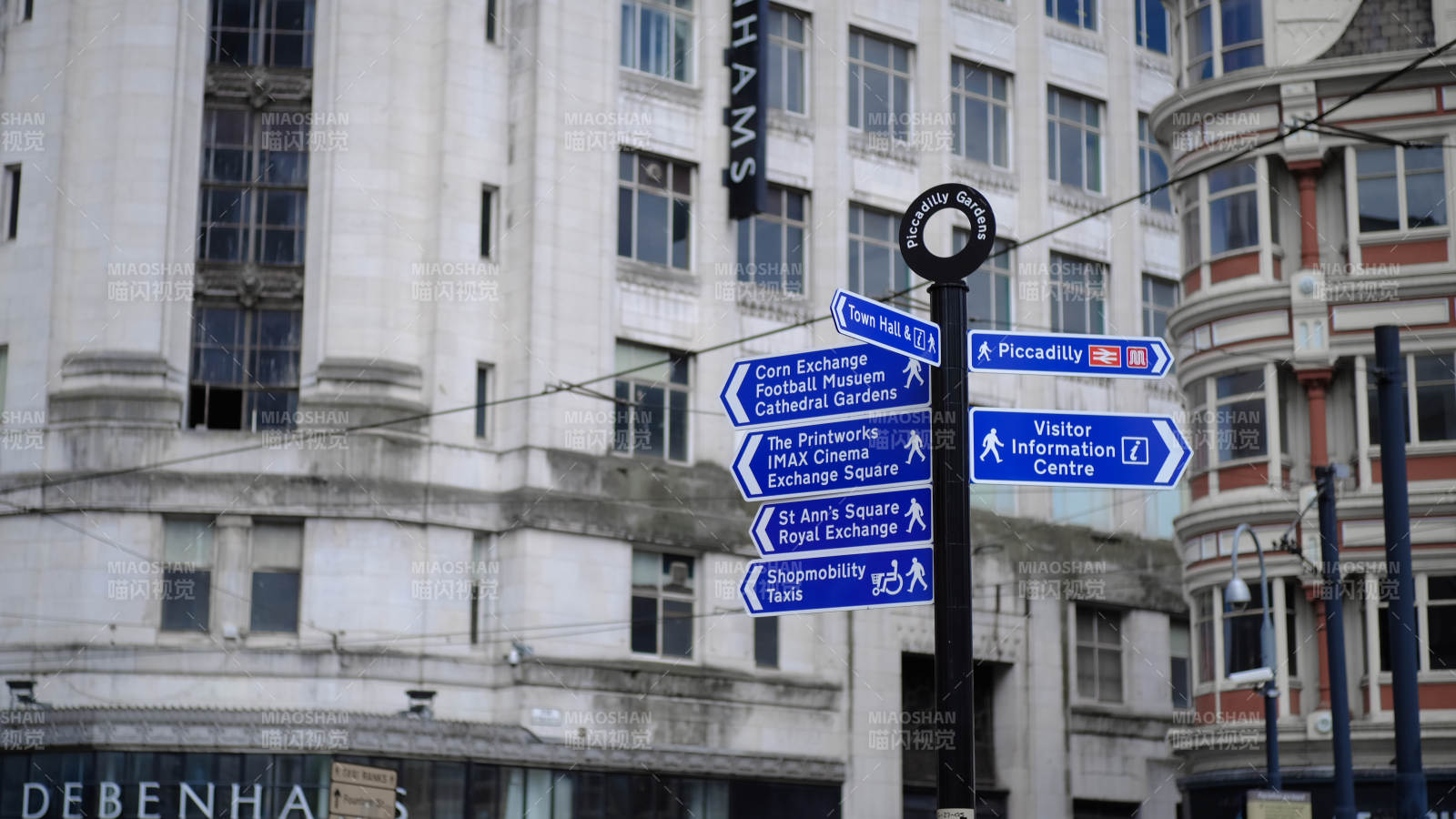 曼彻斯特城市街道指示牌图片