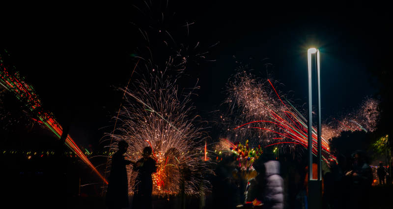 夜空烟花绽放图片