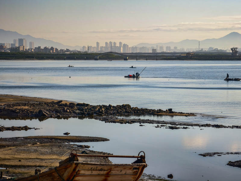 丙洲湾城市晨景图片