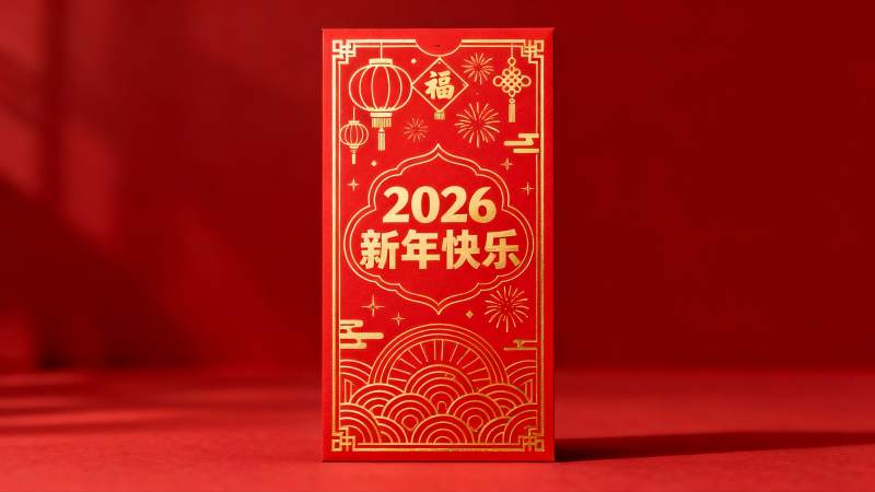 红色新年红包设计展示图片