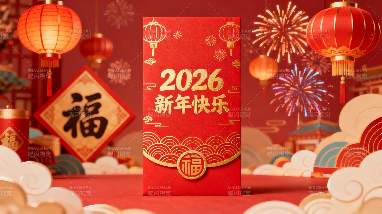 新年红包与节日装饰图片