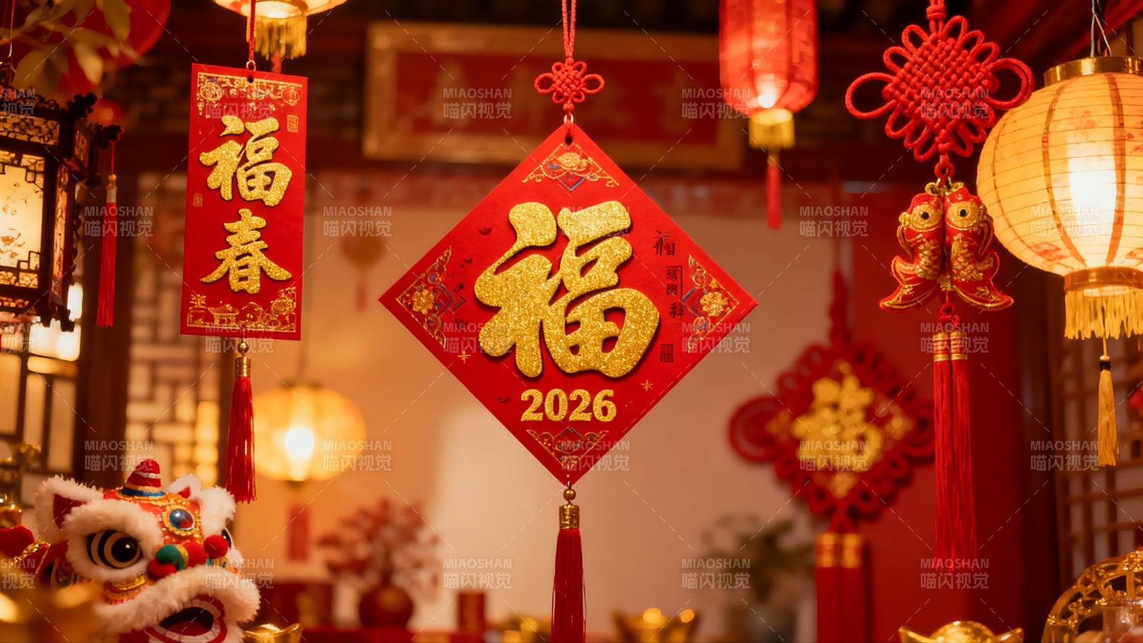 春节装饰挂饰喜庆氛围浓厚图片