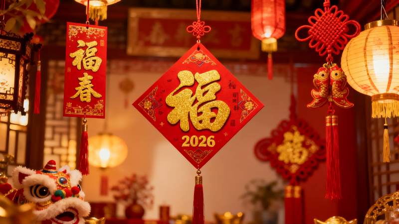 春节装饰挂饰喜庆氛围浓厚图片