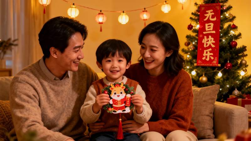 温馨家庭节日庆祝场景图片