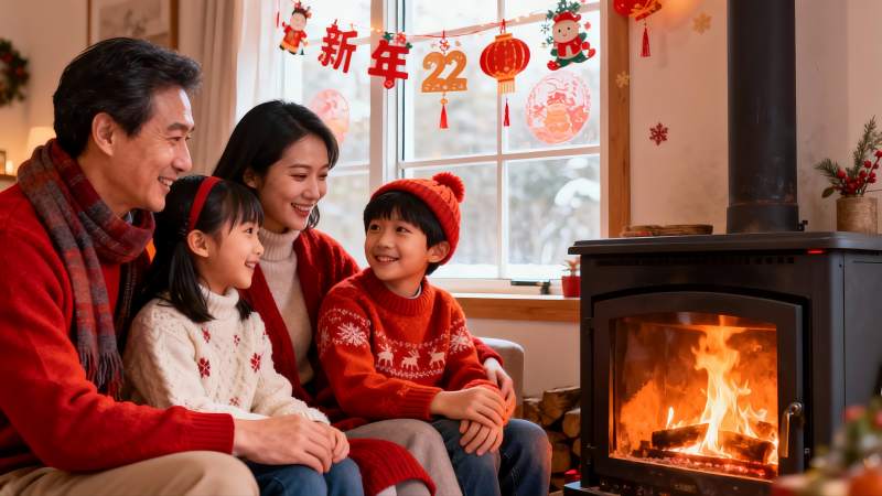 新年家庭围炉欢聚图片
