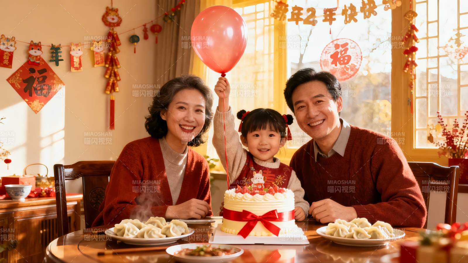 春节家庭聚餐举杯庆团圆图片