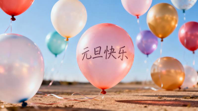 元旦节气球庆祝场景图片