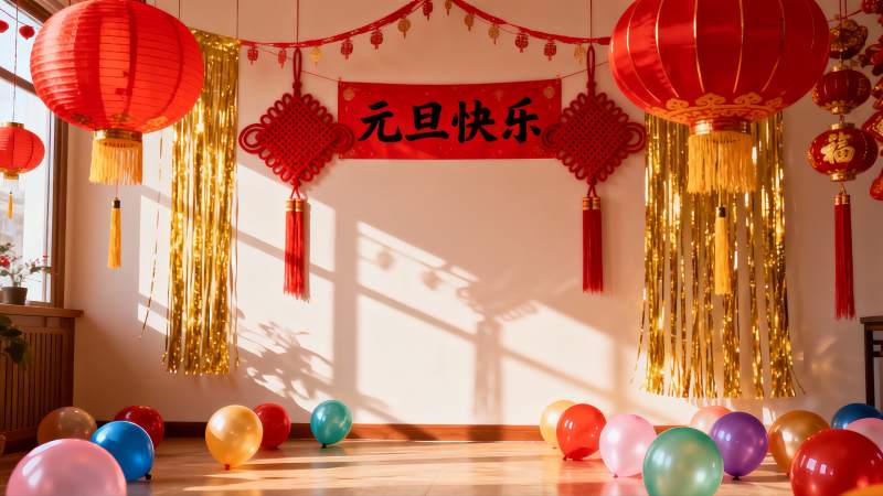 元旦室内装饰场景图片