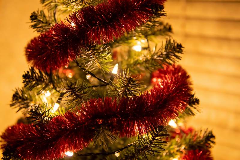 圣诞树装饰细节特写图片