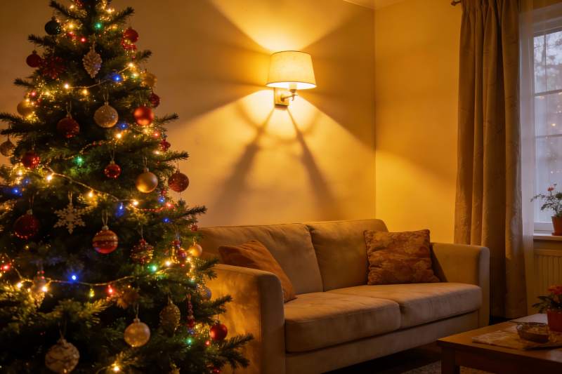 温馨圣诞夜客厅装饰图片