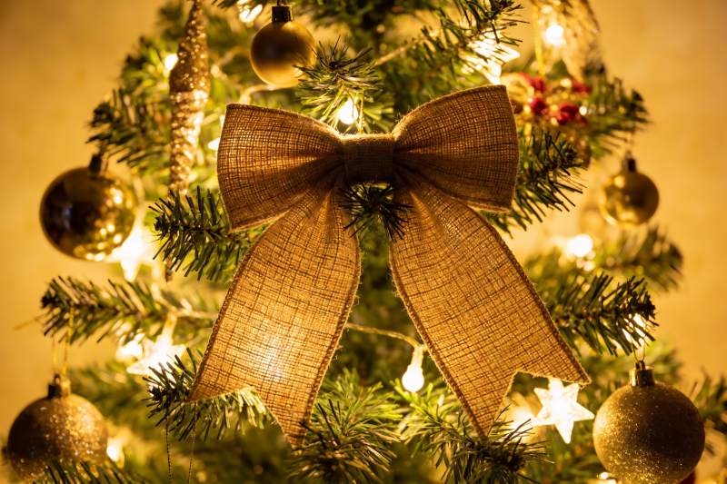 圣诞树装饰特写图片