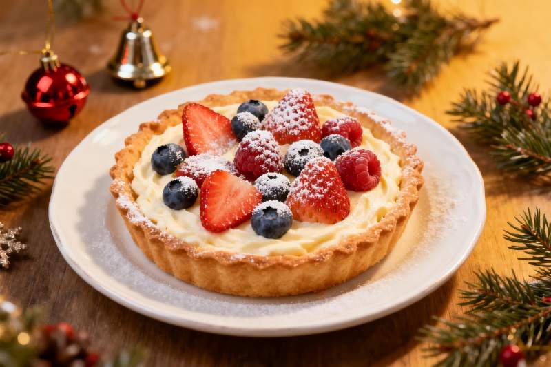 圣诞装饰水果挞图片