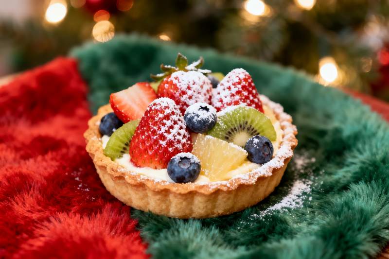 圣诞水果挞点缀节日氛围图片