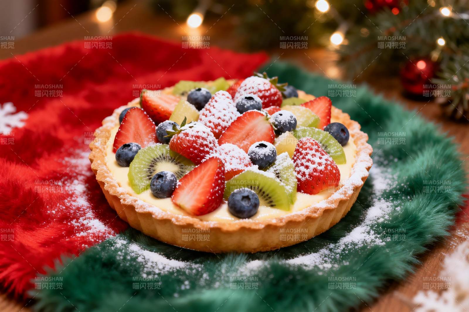 圣诞装饰水果挞图片