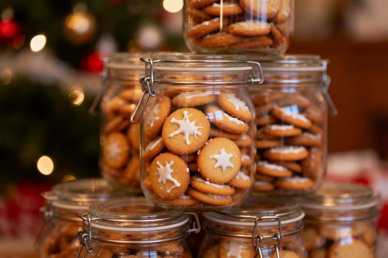 圣诞饼干堆叠展示图片