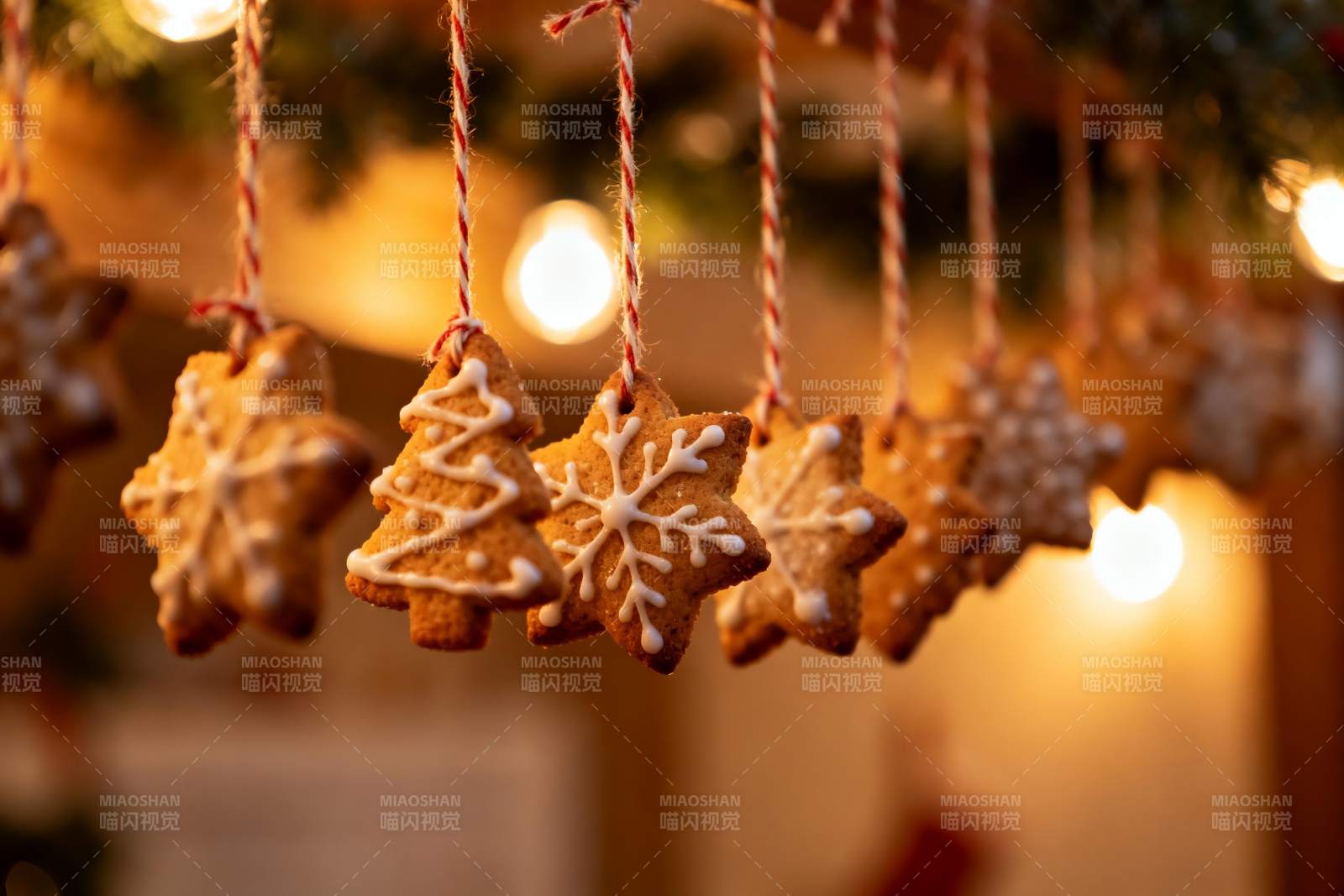 圣诞姜饼挂饰温馨节日氛围图片