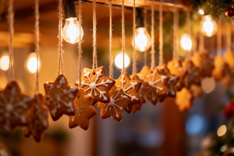 节日挂饰饼干灯串图片