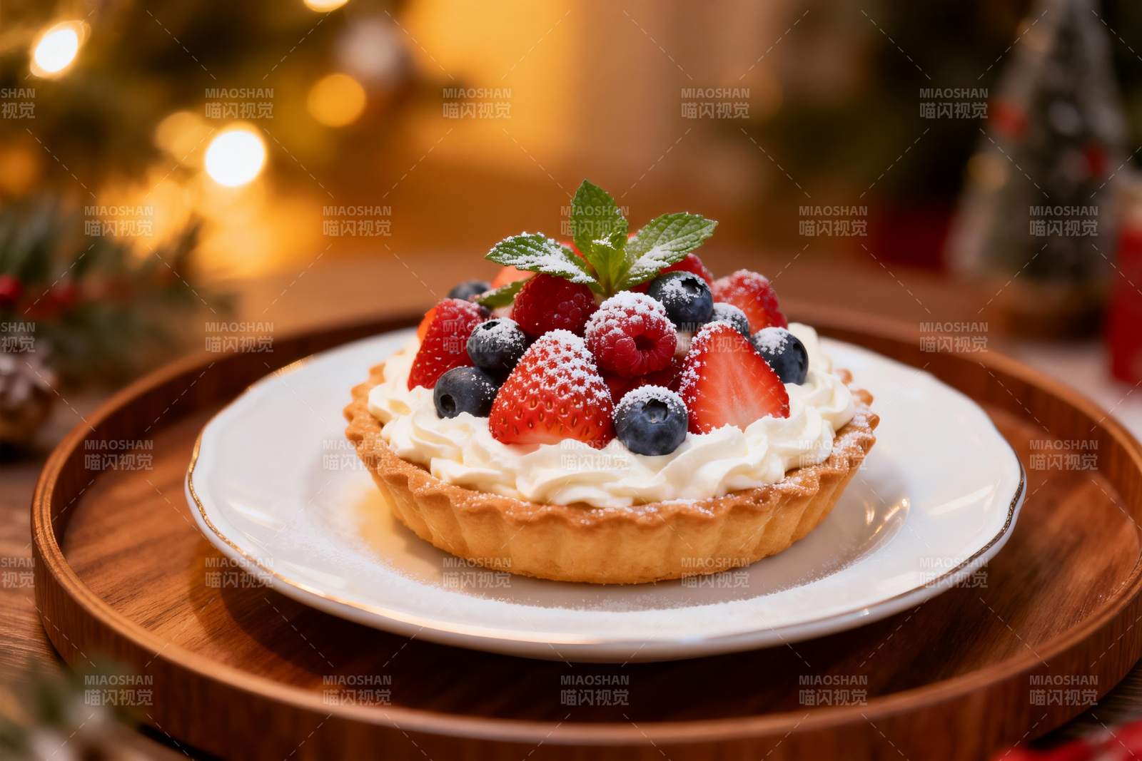 圣诞甜点水果塔图片