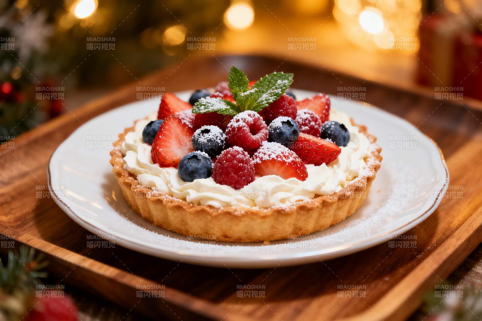 圣诞甜点水果塔图片