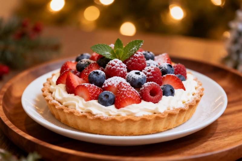 圣诞甜点水果挞图片