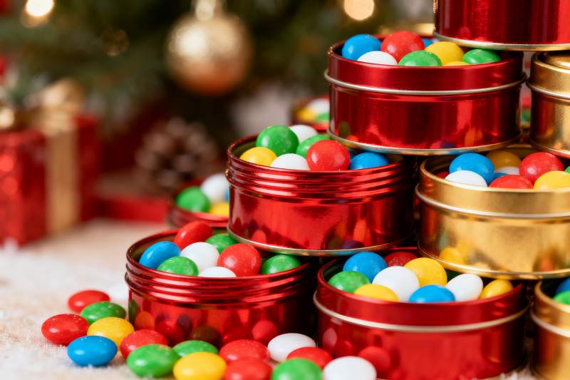 圣诞糖果堆叠色彩缤纷图片