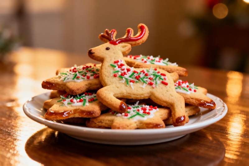 圣诞麋鹿饼干摆盘图片