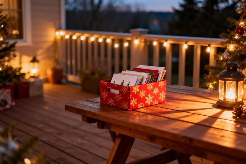 圣诞庭院夜景温馨布置图片