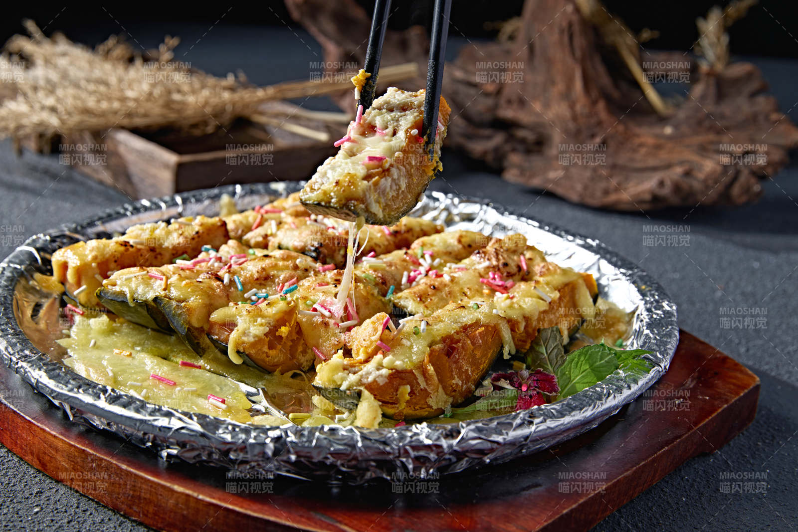 奶香芝士焗贝贝瓜图片