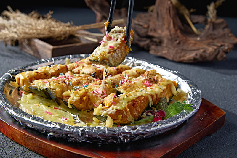 奶香芝士焗贝贝瓜图片