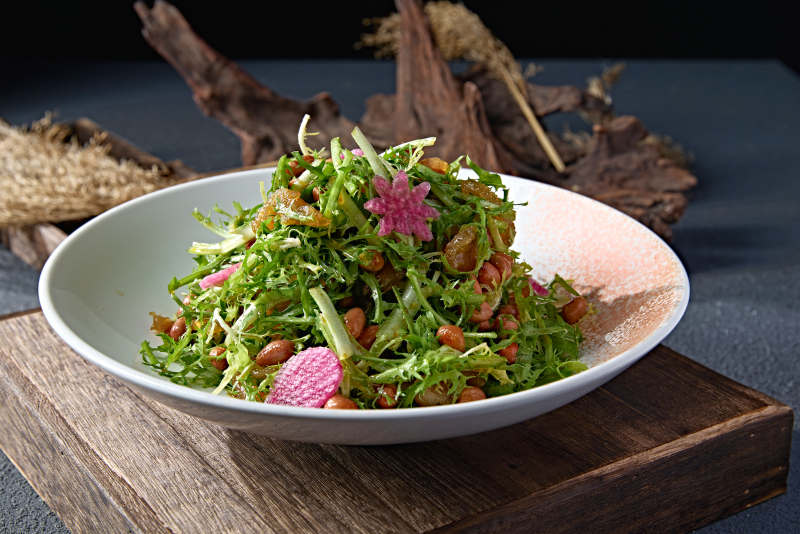 苦菊果仁心里美萝卜拌海蜇图片