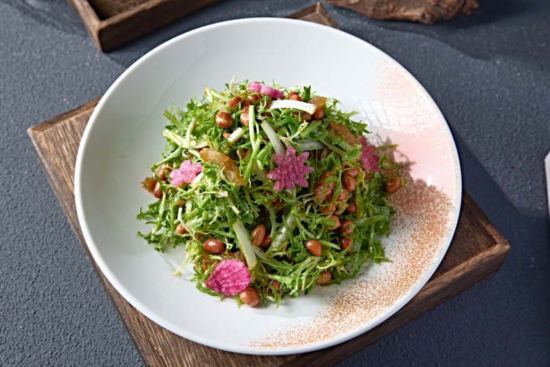 苦菊果仁心里美萝卜拌海蜇图片