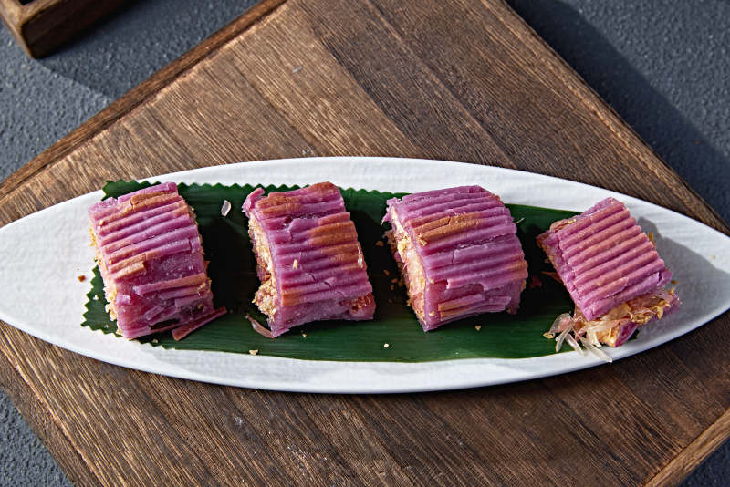 糯米桂花紫薯糕图片