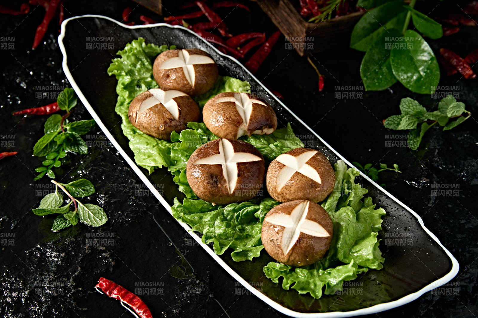 火锅食材花刀鲜香菇图片