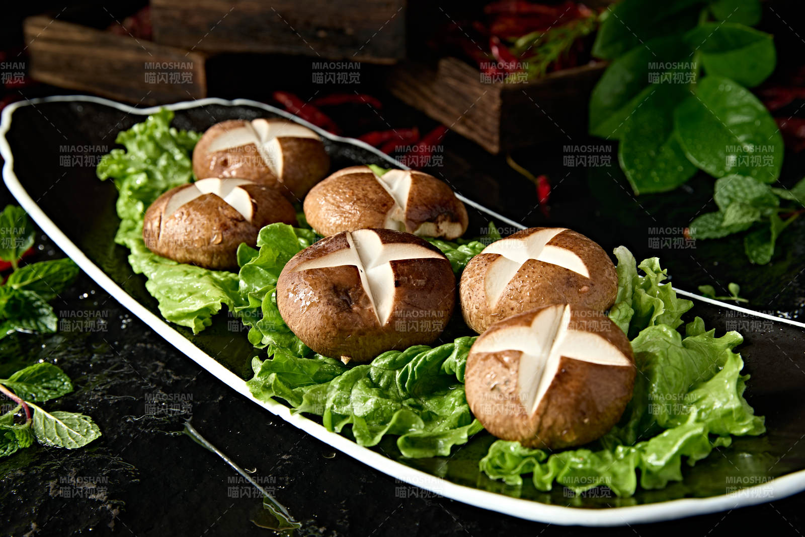 火锅食材花刀鲜香菇图片