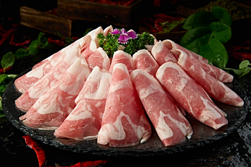 内蒙草原羔羊肉卷切片图片