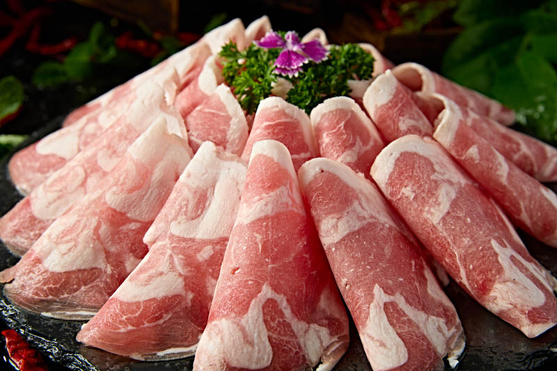 内蒙草原羔羊肉卷切片图片