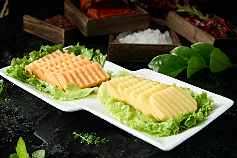 火锅涮品红薯片土豆片双拼图片