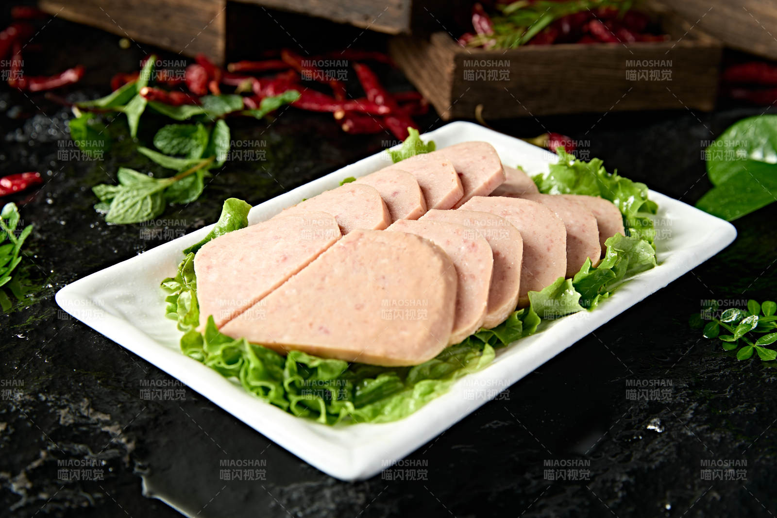 火锅涮品食材切片午餐肉图片