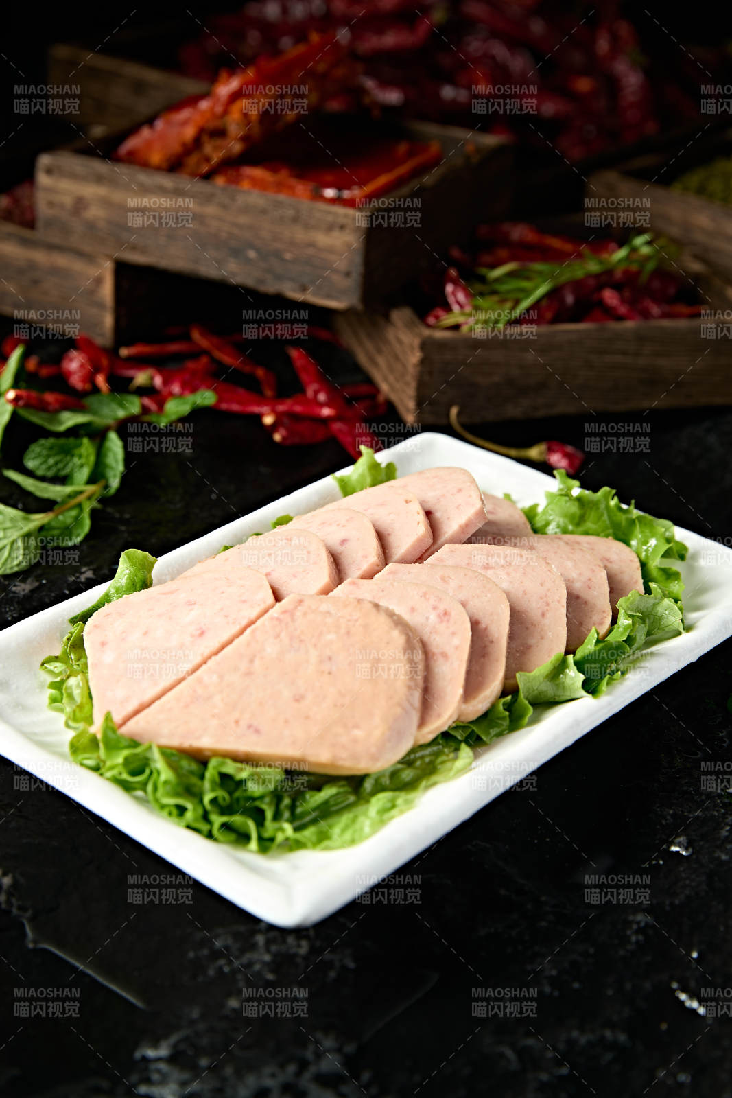 火锅涮品食材切片午餐肉图片